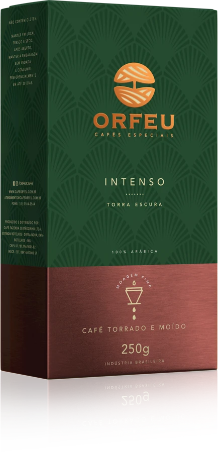 Embalagem Orfeu Intenso torrado e moído 250 g